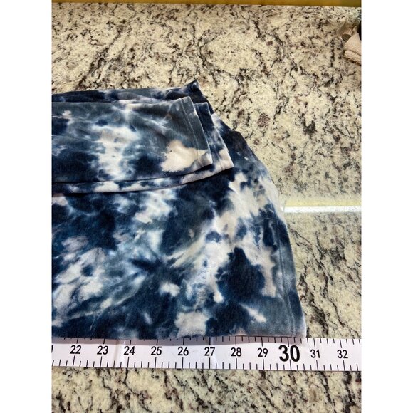 Cupid Tie Dye Tunic Top XL Blue White Long Sleeve V-Neck Boho Loungewear Retro - Picture 7 of 7